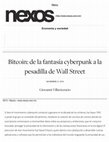 Research paper thumbnail of Bitcoin: de la fantasía cyberpunk a la pesadilla de Wall Street