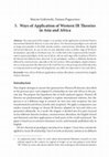 Research paper thumbnail of Ways of Application of Western IR Theories in Asia and Africa