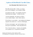 Research paper thumbnail of A palavra de Dom Ricardo Carvalho Calero  (poema)  [2010]