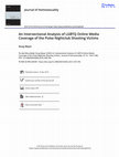 Research paper thumbnail of An Intersectional Analysis of LGBTQ Online Media Coverage of the Pulse Nightclub Shooting Victims