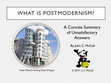 Research paper thumbnail of WHAT IS POSTMODERNISM? A Concise Summary of Unsatisfactory Answers