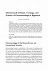 Research paper thumbnail of Interpersonal Semiosis, Theology, and Science: A Phenomenological Approach