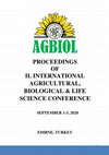 Research paper thumbnail of PROCEEDINGS OF II. INTERNATIONAL AGRICULTURAL, BIOLOGICAL & LIFE SCIENCE CONFERENCE EDIRNE, TURKEY