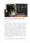 Research paper thumbnail of ¿Qué fue de la sanidad militar? ABC