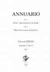 Research paper thumbnail of Annuario della Scuola Archeologica di Atene e delle Missioni Italiane in Oriente, vol. 83.1, 2005