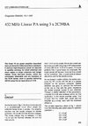 Research paper thumbnail of Three tube 2C39BA Power Amplifier for 432 MHz