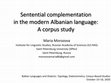 Research paper thumbnail of Sentential complementation in the modern Albanian language: A corpus study