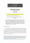 Research paper thumbnail of Debating gender