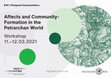 Research paper thumbnail of Workshop ONLINE "Affects and Community- Formation in the Petrarchan World", Freie Universität Berlin, Italienzentrum / EXC 2020, 11./12.03.2021