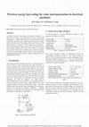 Research paper thumbnail of Wireless energy harvesting for rotor instrumentation in electrical machines