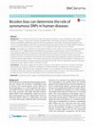 Research paper thumbnail of Bicodon bias can determine the role of synonymous SNPs in human diseases