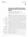 Research paper thumbnail of Association of EPCR Polymorphism rs867186-GG With Severity of Human Malaria