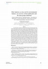 Research paper thumbnail of Risk Analysis as a Key Tool for Environmental Balance: An Overview of their Publication and the Main Groups Identified