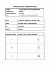 Research paper thumbnail of CPE 666_Petrochemical Process Engineering_Final Exam_Mohd Wishal