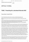 Research paper thumbnail of Filip De Boeck and Collectif Picha (2021).TOXIC: Presenting the Lubumbashi Biennale 2022