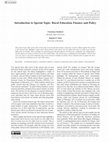 Research paper thumbnail of Introduction to Special Topic: Rural Education Finance and Policy