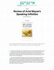 Research paper thumbnail of Michael Marmur, Review of Ariel Mayse’s Speaking Infinities