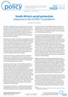 Research paper thumbnail of South Africa's social protection response to the COVID-19 pandemic