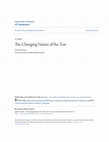 Research paper thumbnail of The Changing Nature of the Text