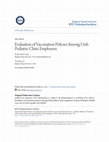 Research paper thumbnail of Evaluation of Vaccination Policies Among Utah Pediatric Clinic Employees