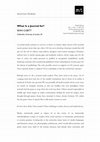 Research paper thumbnail of What Is a Journal for?