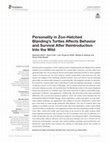 Research paper thumbnail of Personality in Zoo-Hatched Blanding’s Turtles Affects Behavior and Survival After Reintroduction Into the Wild