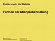 Research paper thumbnail of Einführung in die Statistik - Formen der Stichprobenziehung