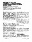 Research paper thumbnail of Modulation by a high citrate concentration of kinetic parameters and of functional stability of two immobilized thylakoid systems