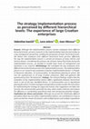 Research paper thumbnail of The strategy implementation process as perceived by different hierarchical levels: The experience of large Croatian enterprises