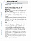 Research paper thumbnail of Mechanical considerations for polymeric heart valve development: Biomechanics, materials, design and manufacturing