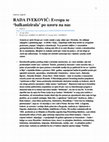 Research paper thumbnail of Evropa se 'balkanizirala' po uzoru na nas