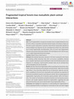 Research paper thumbnail of Fragmented tropical forests lose mutualistic plant–animal interactions