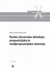 Research paper thumbnail of Rusko-slovenska skladnja: propozicijska in medpropozicijska razmerja  [Contrastive Russian-Slovenian Syntax: Propositional and Interpropositional Relations]