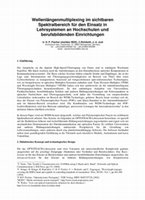 Research paper thumbnail of Wellenlängenmultiplexing im sichtbaren Spektralbereich für den Einsatz in Lehrsystemen an Hochschulen und berufsbildenden Einrichtungen