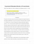 Research paper thumbnail of Experimental philosophical bioethics of personal identity