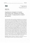 Research paper thumbnail of Impoliteness strategies in Croatian and Serbian user comments on online news articles: A study based on readers' perceptions