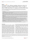 Research paper thumbnail of Assessment of five different guideline indication criteria for spirometry, including modified GOLD criteria, in order to detect COPD: data from 5,315 subjects in the PLATINO study