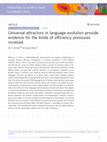 Research paper thumbnail of Universal attractors in language evolution provide evidence for the kinds of efficiency pressures involved