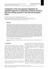 Research paper thumbnail of A comparison of the new Japanese expedited approval legislation for regenerative medicine product with the existing systems of the United States and European Union