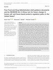 Research paper thumbnail of Four Food and Drug Administration draft guidance documents and the REGROW Act: A litmus test for future changes in human cell- and tissue-based products regulatory policy in the United States?