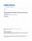 Research paper thumbnail of Teaching Innovation and Creativity: Turning Theory into Practice