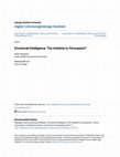 Research paper thumbnail of Emotional Intelligence: The Antidote to Persuasion?