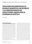 Research paper thumbnail of Tipologías no narrativas: el modelo hermético-metafórico y la cinematografía de atracciones unidos por la experiencia estética / Non-narrative typologies: the hermetic-
metaphorical mode and the cinema of attractions united by aesthetic
experience