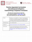 Research paper thumbnail of Position-dependent termination and widespread obligatory frameshifting in Euplotes translation