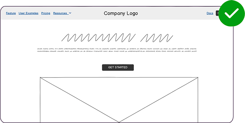 Wireframe made with Balsamiq, approved.