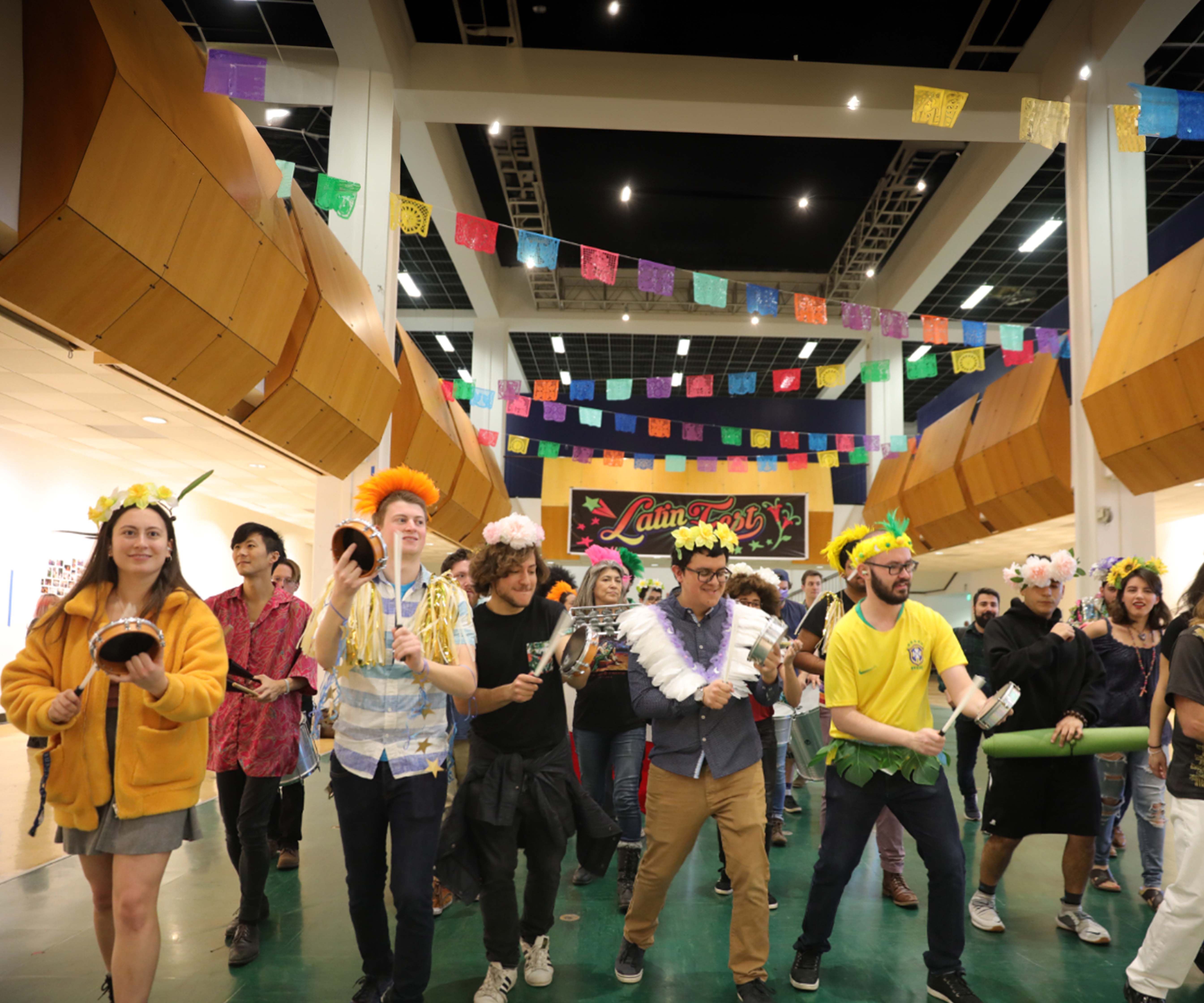 Dancers perform during Latin Fest in CalArts Main Gallery