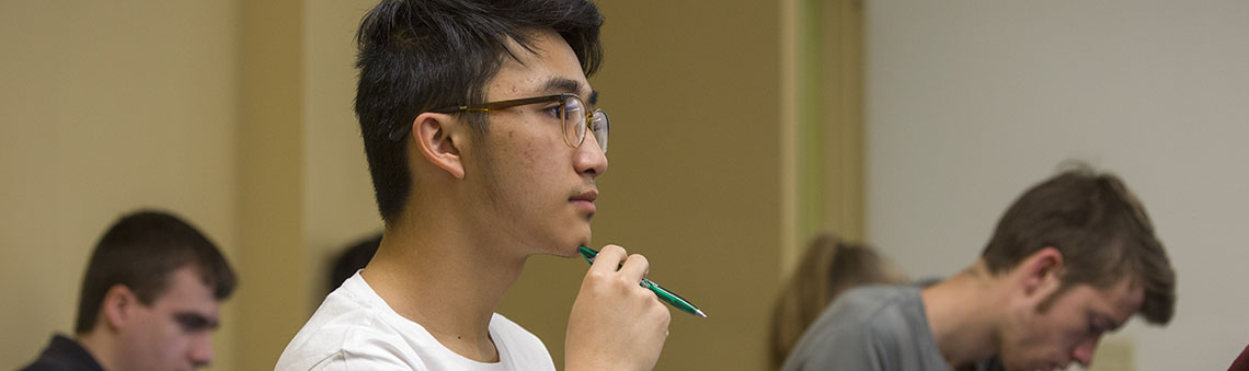 Asian student in classroom