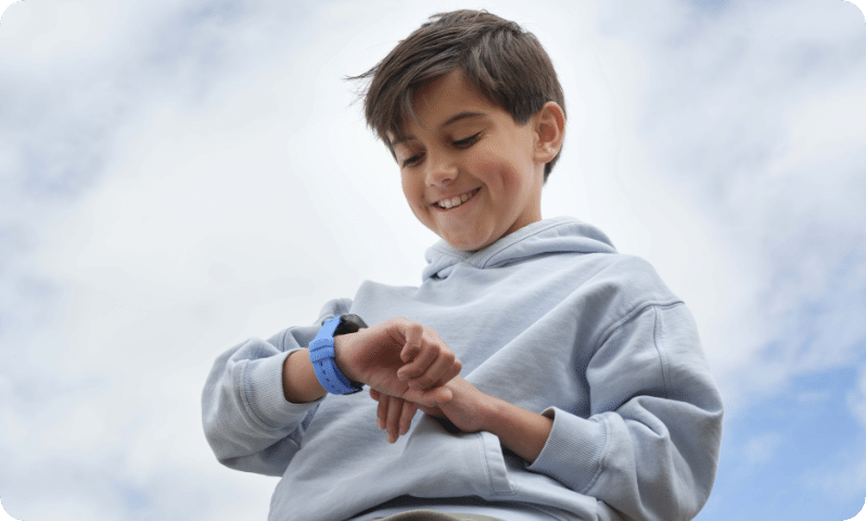 boy smiling at Gabb Watch