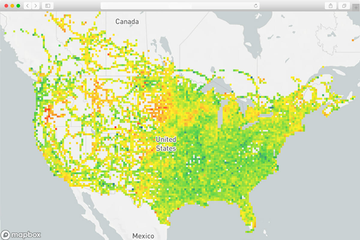 Live traffic data updates shown from monthly active users in the US