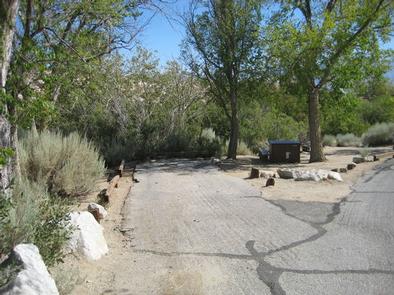 A paved spur at a campsiteLone Pine Campground